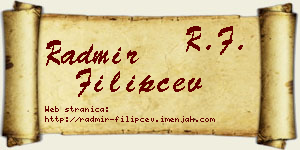 Radmir Filipčev vizit kartica